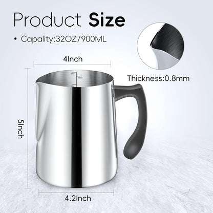 Candle Making Pouring Pot, 32oz Stainless Steel Wax Melting Pot with Heat-Resistant Handle