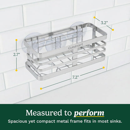 Cuisinart Sponge Holder for Kitchen SinkMetal Sink Caddy with Triple Suction Cups, Kitchen Sink Organizer, Organization