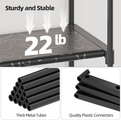 12 34-50 Closet, Ekisemio Tier Shoe Rack Tall, Shoe Rack Organizer, Large Capacity Holds Pairs, Boot Rack Organizer