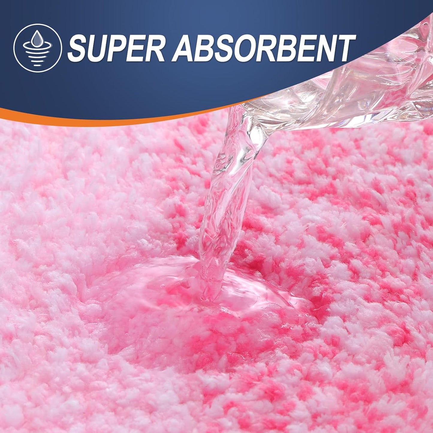 OLANLY Large Bathroom Rugs - Extra Soft Microfiber Mat 50x30 | Quick Dry, Rubber Backing, Pink