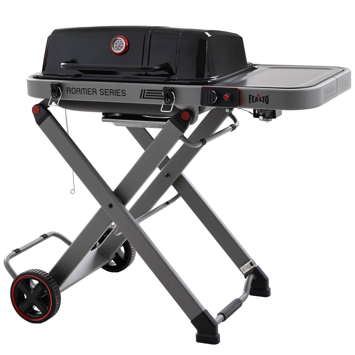 Feasto Propane Gas Grill with Foldable Cart & Heavy-Duty Build, All-Terrain Large Wheels for Easy Moving, BBQ Grill for Outdoor Cooking, Backyard, Camping & Tailgating