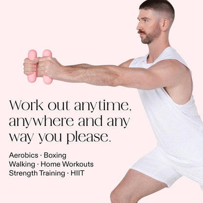 Bala Bars Dumbbell Set for Women & Men, 3lb Dumbbells (Blush) - Set of 2 Bars Designed for Walking, Strength Training, HIIT, Boxing & Aerobics - Dumbbell Weights for Working Out at Home