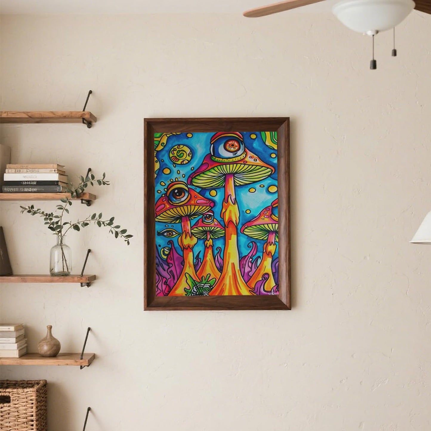 Psychedelic Eyes DIY Diamond Painting Kits for Adults, 5D Diamond Art Painting Wall Home Decor 12x16 Inch