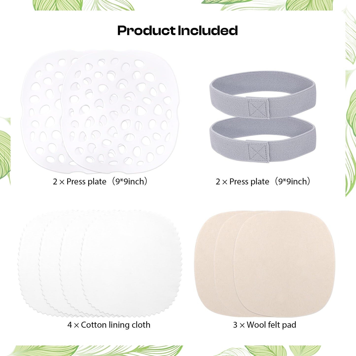 Caydo Microwave Flower Press Kit for Pressed Flower Art, 9" 2 Layers Portable Quick & Easy Flower Pressing Kit with Resusable & Washable Cloth, Color Retention Flowers Preservation for Craft Projects