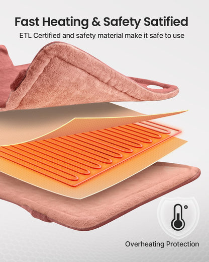 RENPHO Electric Heating Pad for Back Pain Relief, Birthday Christmas Gifts for Women Men Mom Dad Elderly, FSA Eligible Items Only List, Large Heat Pad for Neck Shoulders, 24"x33", ETL Certified, Gray