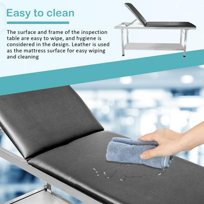 JJFFTAO Adjustable Exam Table，Doctor Bed with Folding Legs is Stable and Durable，Folding Medical Exam Table Holds 500 lbs for Clinical Examination 、Massage 、Spa Beds、Beauty