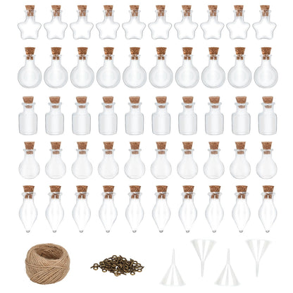 LYFJXX 50 Pieces Tiny Glass Spell Jars, Glass Wishes Bottle with Cork Stopper, Witchy Gifts, Birthday Gifts