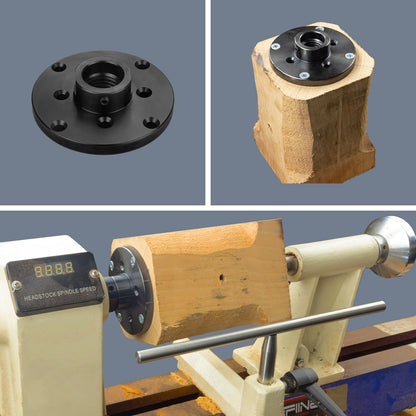 DEEFIINE 4" Wood Lathe Steel Faceplate Chucks,Faceplate for Wood Lathe,Lathe Face Plate Fit for 3/4'' X16TPI Spindle without Screwchuck