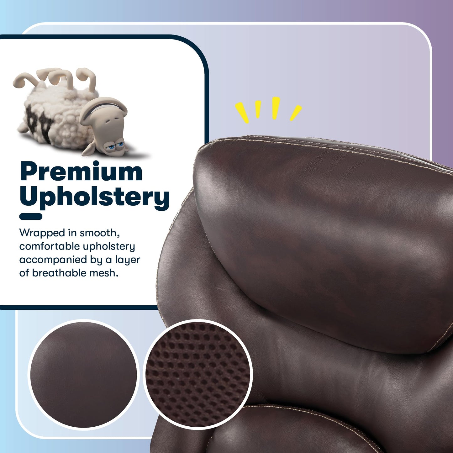 Serta Claremont Ergonomic Executive Office Chair with Back in Motion Technology, Adjustable Mid Back Desk Chair with Lumbar Support, Bonded Leather, Chestnut Brown
