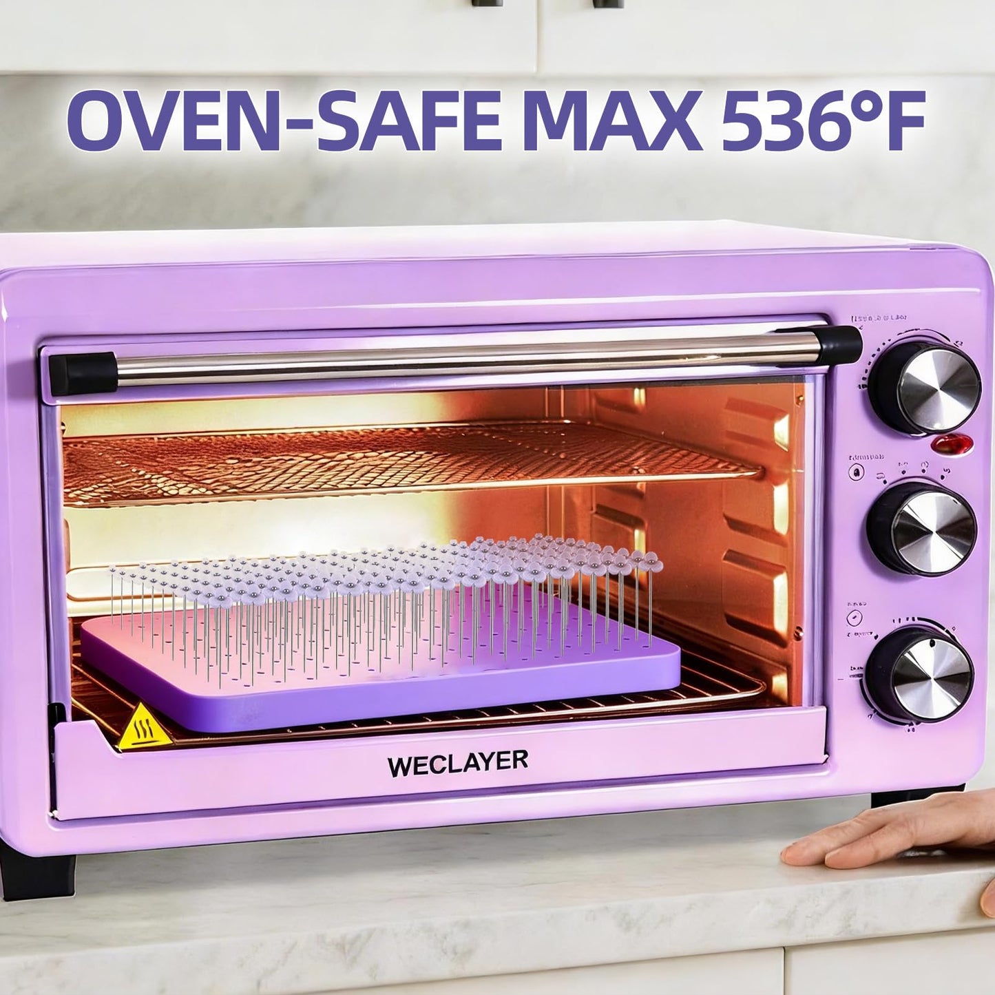 WECLAYER Polymer Clay Mat with 165 Holes,8" x 6" Heat-resistant Silicone Baking Pad,Jewelry Making Tool for Standing Earring Posts and UV Resin Craft,Non-Stick Oven Safe Work Station for Art Clay