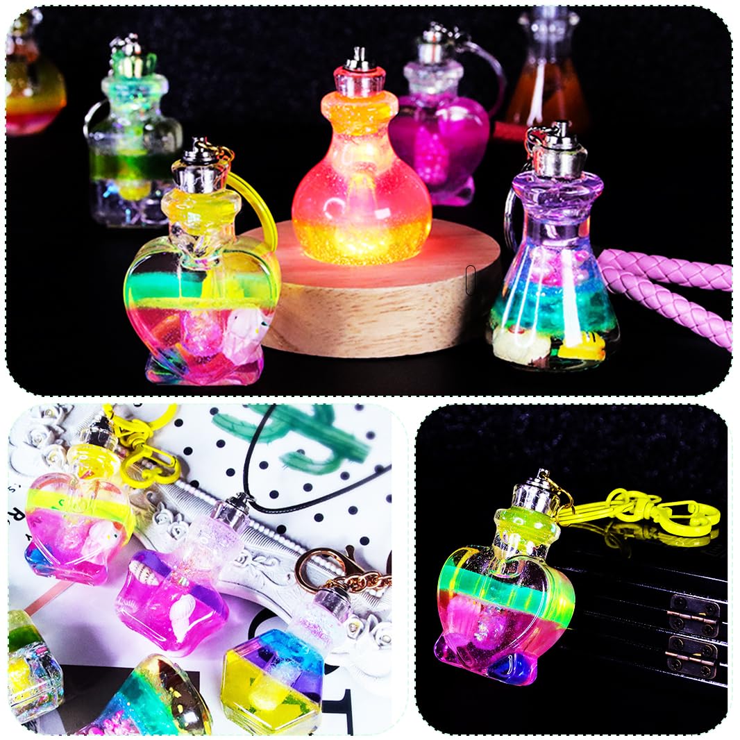 XYQHOAC 4Pcs Shaker Bottle Silicone Molds Quicksand Bottle Container and Stopper UV Resin Molds Mini Bottle Epoxy Resin Casting Mold for DIY Jewelry Crystal Art Craft