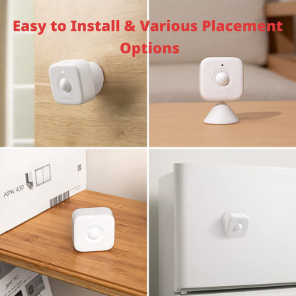 Smart Motion Door Sensor - Wireless PIR Motion Detector for Home Security, Compatible with Alexa, Google Assistant & Apple Home via SwitchBot Hub, Easy Installation, Real-Time Alerts (2025-White)