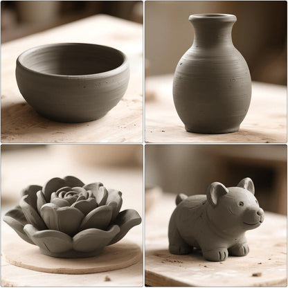 VIBRATITE Natural Air Dry Clay Bulk, 10LBs All-Purpose Modeling Sculpting Pottery Clay for Beginners and Professional (Gray)