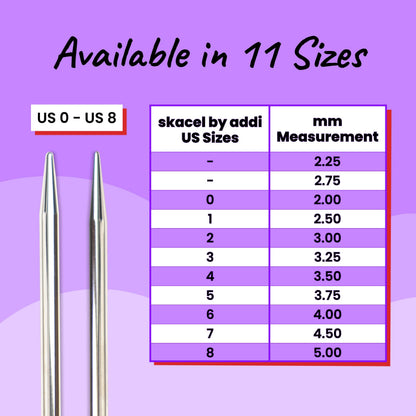 skacel by addi Flexiflips Basic Double Pointed Knitting Needles, 8 Inch (20 cm) Plated Brass Tips with Flexible Nylon Cord, 2.75 mm