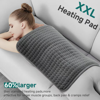 XXXL Heating Pad for Back & Women, Electric Large Heating Pads for Period Cramps Shoulder Neck Legs Pain Relief, 17"x33" King Size Heat Pad, Auto Off, Birthday Mother’s Day Gifts for Mom Dad Women Men
