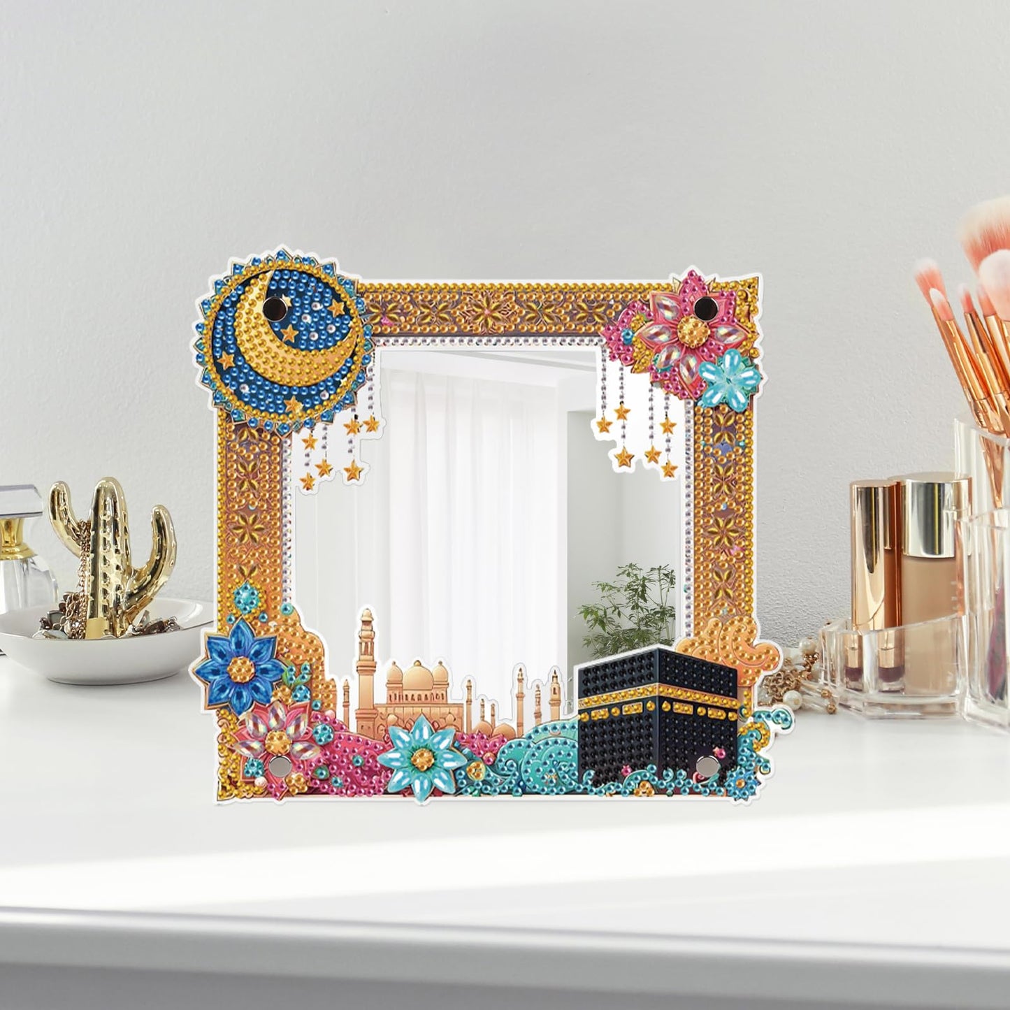 5D DIY Diamond Painting Kit Acrylic Material DIY Special Shape Diamond Art Mirror Kit, Craft Set with Tools and Accessories for Home Decoration, Good Gift for Handmake Lovers