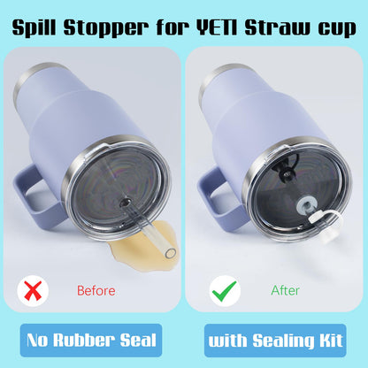 2 Pack Spill Stoppers for Yeti, Straw Spill Stopper for Yeti Straw Cup Lids 42 oz 35 oz 25 oz, Silicone Leak Proof for Rambler 26 oz, Leaking Proof for Mug Tumbler, BPA Free, Dishwasher Safe