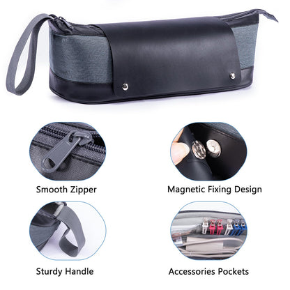 Large Hair Tools Travel Bag with Iron Mat - 2in1 Hair Tools Organizer for Hair Dryer Brush, Flat Irons, Straighteners, Curling Irons, Hair Bag, Makeup Bag, Cosmetic Bag for Travel Essentials