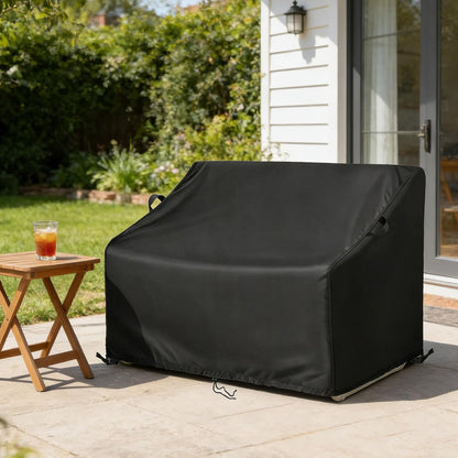 50"L48"W37"H) Kasla Patio Double Chair Cover, Waterproof Heavy Duty Cover for Outdoor Loveseat & Glinder Bench