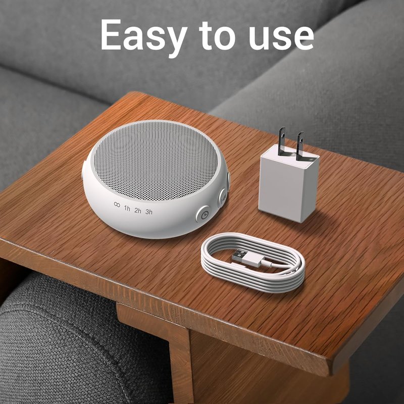 Small Sound Machine Mini White Noise Machine for Baby Kids Adult with 32 Soothing Sounds 32 Volume Levels Sleep Brown Noise Machine for Travel Office Privacy with 4 Timer & Memory