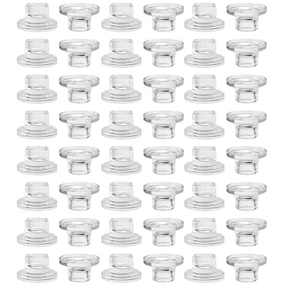 ZQXJWF Clear Glass Taper Candle Holders Set, Round Base Design, Elegant Dining Table Decor, for Table Centerpiece Wedding Party Advent Christmas Home Decorations (48, Clear)