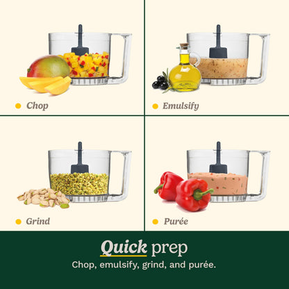 Cuisinart Mini-Prep Plus Food Processor, 24-Ounce Mini Food Processor to Chop Herbs, Vegetables, and Hard Cheese, 24-Ounce Work Bowl, Reversible Stainless Steel Blade, DLC-2ABC, Brushed Chrome