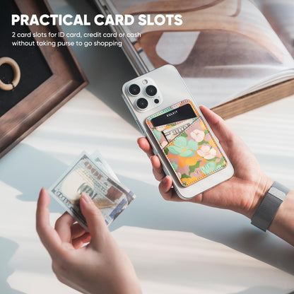 VULKIT Phone Card Holder Wallet Leather Adhesive Pocket RFID Blocking Credit Card Sleeves Stick Back of Phone Smartphones