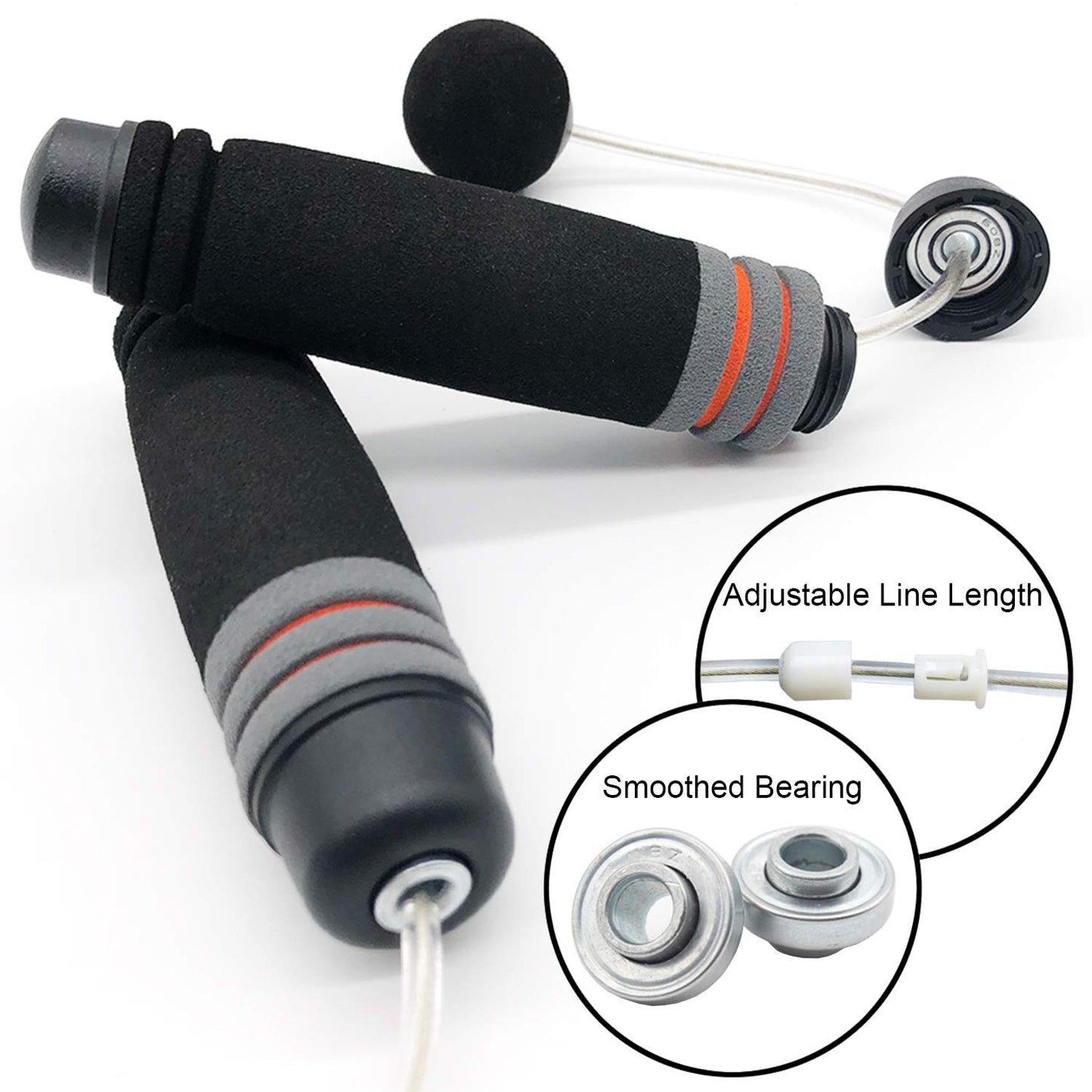 Benvo Weighted Ropeless Jump Rope Cordless Speed Rope Skipping Rope for Double Unders, Exercise, WOD, Boxing, MMA Beachbody Training Fitness- Updated Version