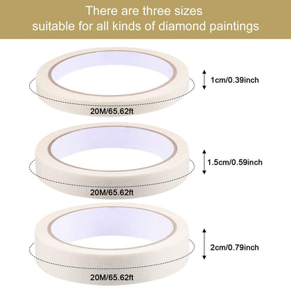 Outus 6 Rolls Diamond Painting Tape Anti-Dirty White Artists Self-Adhesive Art Easy Tear Protective DIY Tape Accessories for Adult 5d Diamond Painting Tool