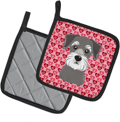 Caroline's Treasures BB5276PTHD Schnauzer Pair of Pot Holders - Kitchen Heat Resistant Sets, 7 1/2 x 7 1/2