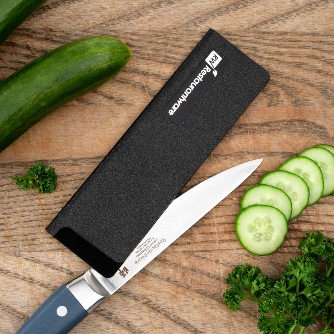 Restaurantware Sensei Knife Sleeve 6.5 x 2 Inch - 1 Knife Protector with Felt Lining, Black Plastic Blade Guard