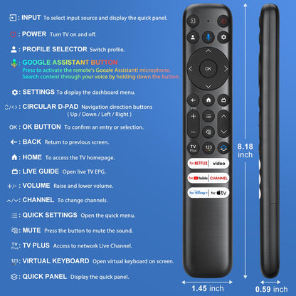 Voice Magic Remote for LG-Smart-TV-Remote Control Replacement, AKB75855501 AN-MR20GA MR19BA MR18BA MR650A with Voice Recognition and Pointer Function