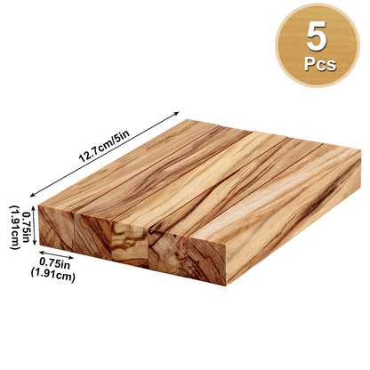 Spiareal 5 Pcs Olive Wood Pen Blanks Kits Pen Turning Supplies DIY Crafts, 5 x 3/4 x 3/4 Inch