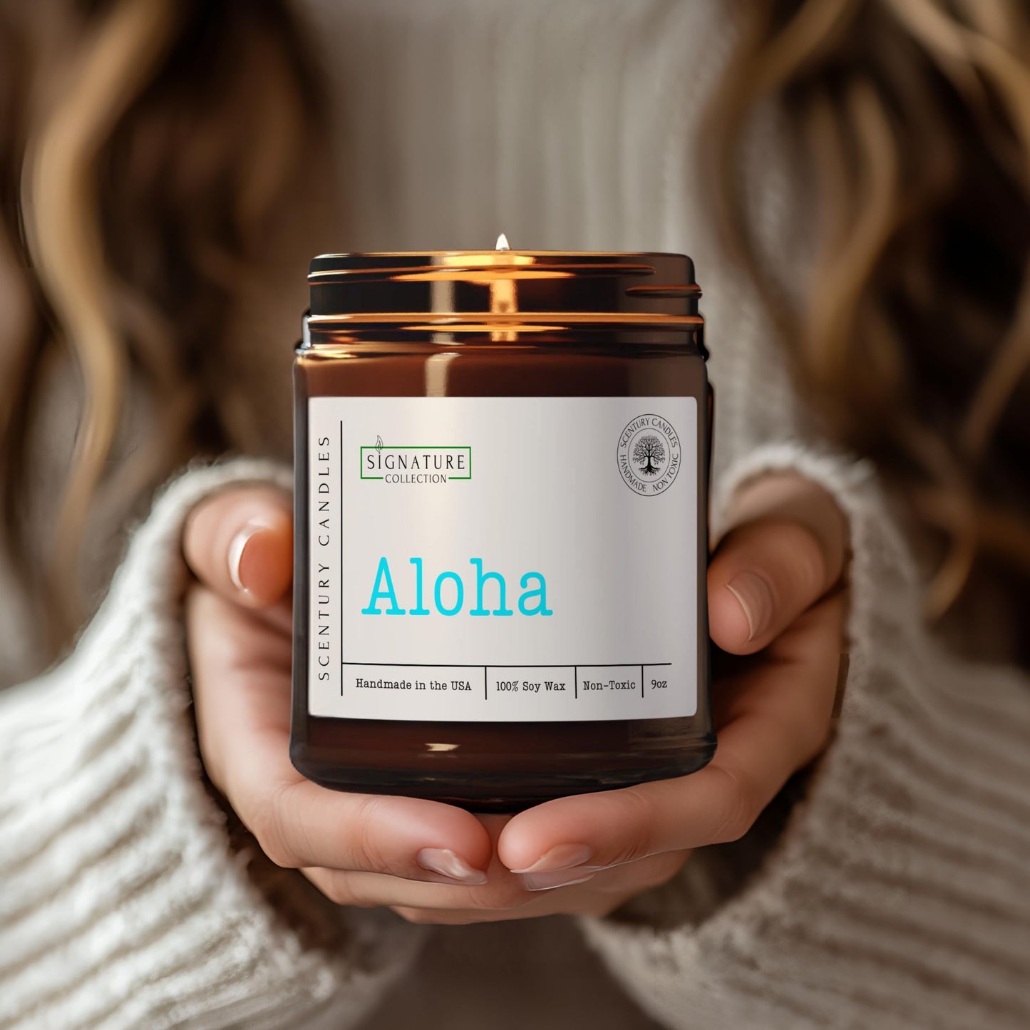 Aloha Cactus Blossom Scented Candle, Many Scents to Choose from, All Natural Non-Toxic Soy Wax, Handmade in The USA(Aloha)