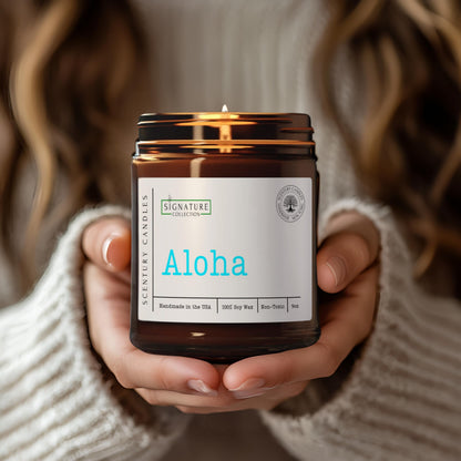Aloha Cactus Blossom Scented Candle, Many Scents to Choose from, All Natural Non-Toxic Soy Wax, Handmade in The USA(Aloha)