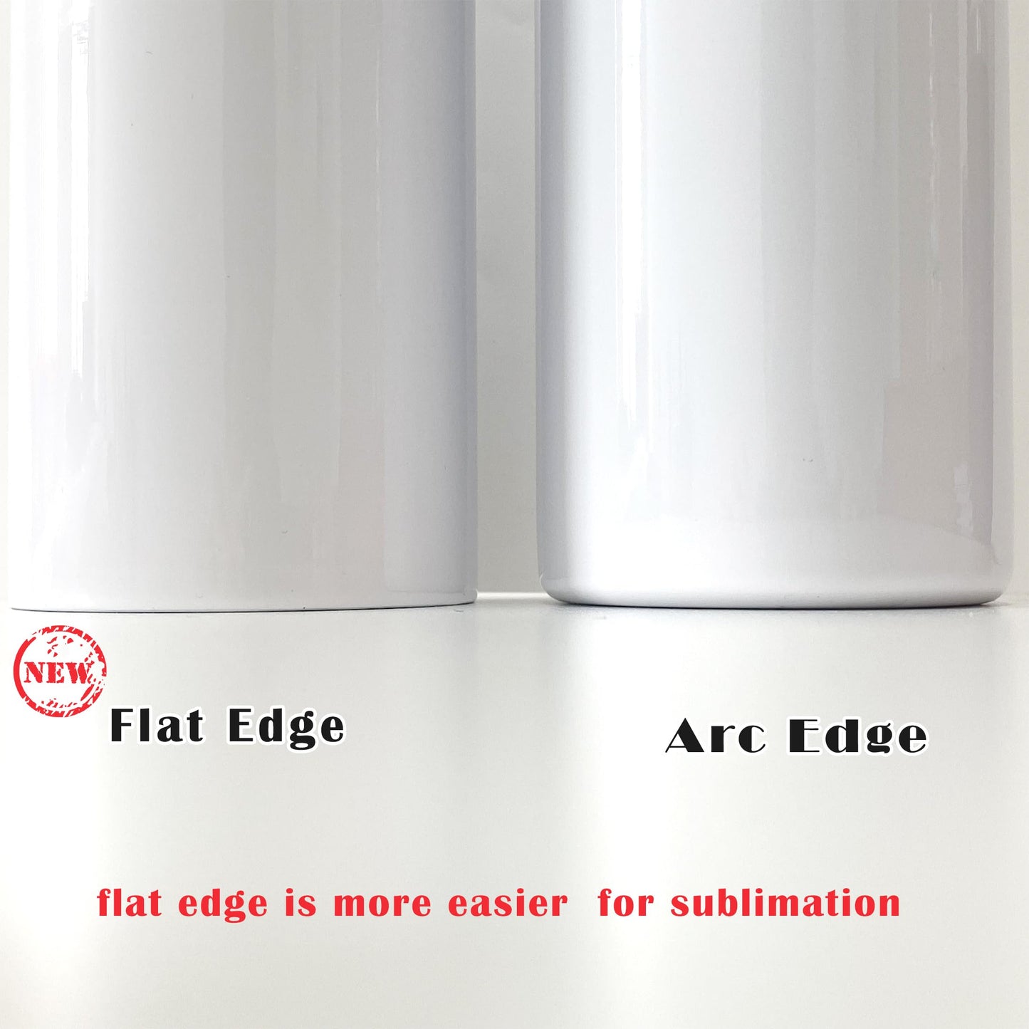 Stvyar 20oz Flat edge sublimation tumblers ，White skinny insulated Sublimation tumbler Straight Cups with Individual Gift Box, Silicone Bottom Polymer Coating for Heat Transfer (8, white)