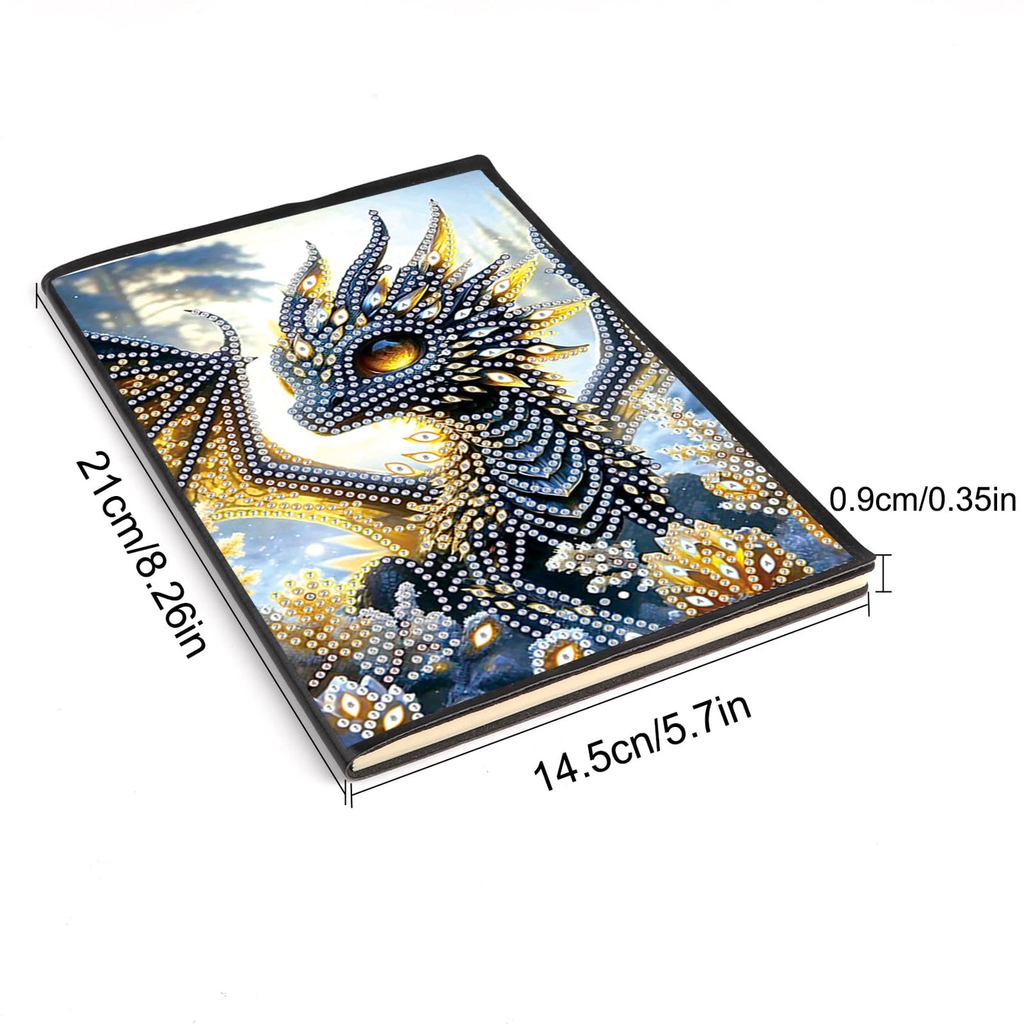 JISHSHAY Diamond Art Notebook Journal Dragon Diamond Painting Note Book Dragon Gem Art Sketchbook Mosaic Kits for Adults Diary Gem Painting Leather Journal A5 Notebook with Special Shaped Drills