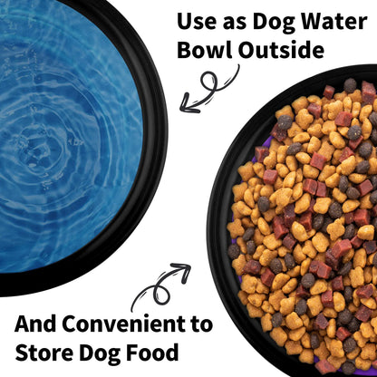 Collapsible Dog Bowls-2 Pack Large Size for Large/Medium Dogs, Pet Travel Water Bowl, Dogs Cat Portable Water Bowl, Dog Pet Feeding Watering Dish Outdoor Hiking Parking Traveling with 2 Carabiners