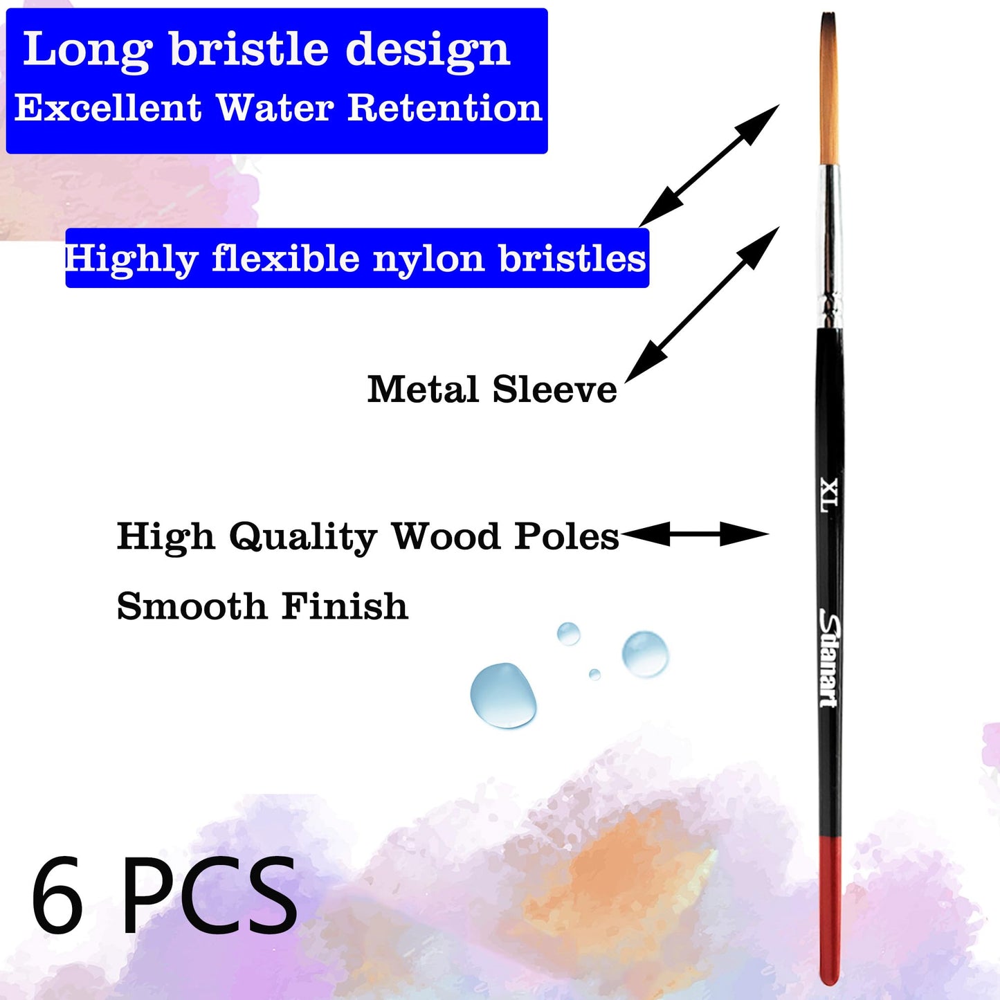 Sdanart Lettering Quill Brushes, 6 pcs Lettering Brushes for Sign Painting, Professional Pinstriping Brush Sign Painting Brushes Pinstripe Brush Striping Brush ， Paint Brush Size XL, L, M, S, XS, XXS