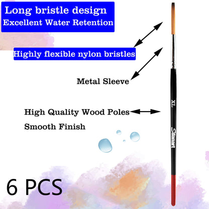 Sdanart Lettering Quill Brushes, 6 pcs Lettering Brushes for Sign Painting, Professional Pinstriping Brush Sign Painting Brushes Pinstripe Brush Striping Brush ， Paint Brush Size XL, L, M, S, XS, XXS