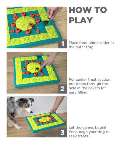 Outward Hound by Nina Ottosson Multipuzzle Level 4 Expert Dog Treat Puzzle for Enrichment, Blue