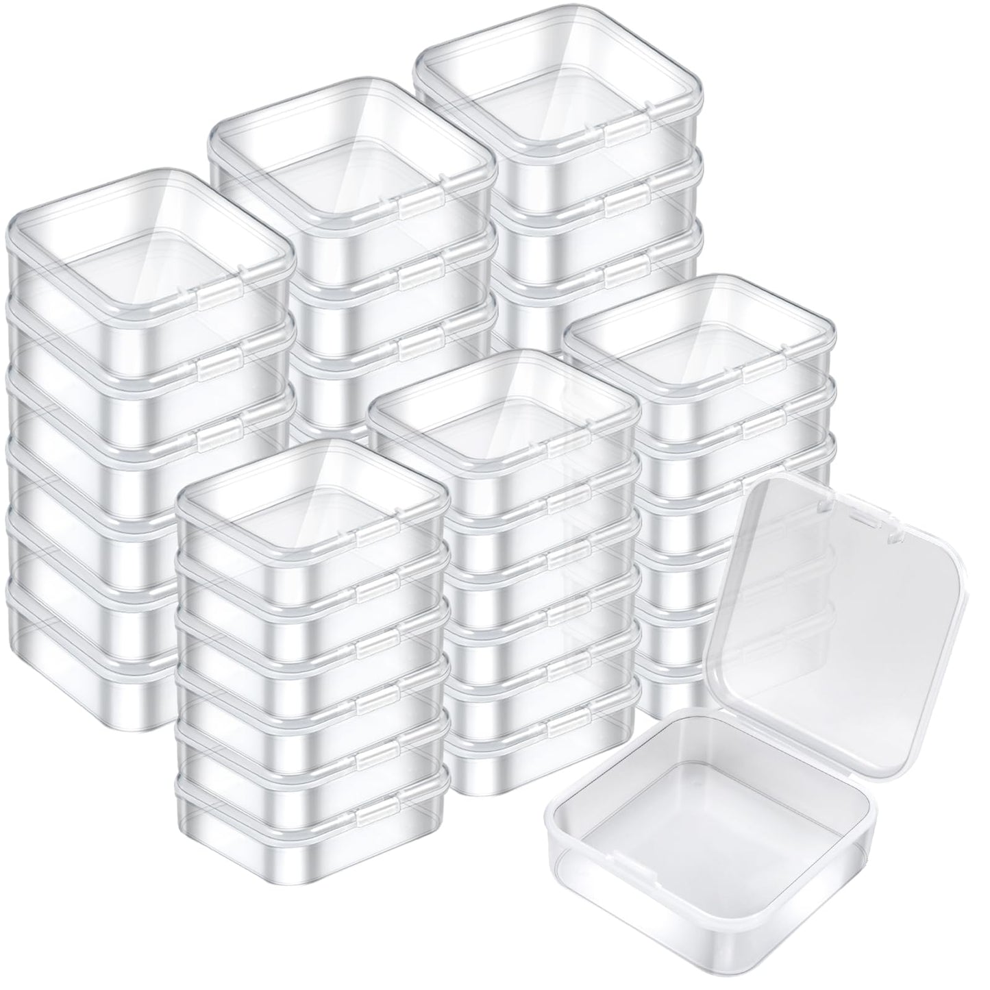 Mathtoxyz 36PCS Organizer Box, Small Organizers and Storage Containers Rectangle Holder Plastic Cases for Clay Beads Bracelet Making DIY Jewelry Craft Nail