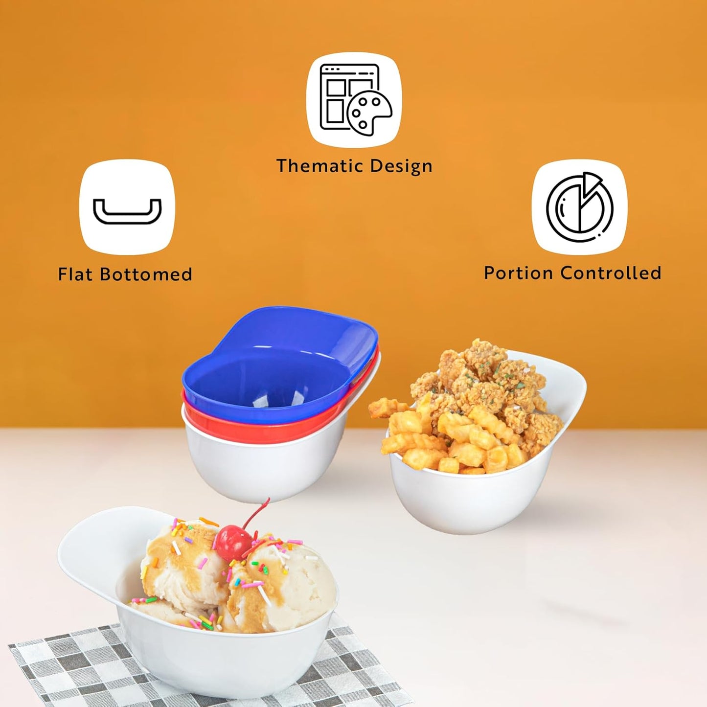 8.5 10 Restaurantware-Mini Serve Ounce Baseball Helmet Ice Cream Bowls, Disposable Sundae Bowls - Sturdy, Stylish, Blue