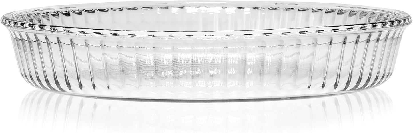 Red Co. Round Clear Glass Casserole Baking Dish, Oven Basics Bakeware, 1.8 Quart
