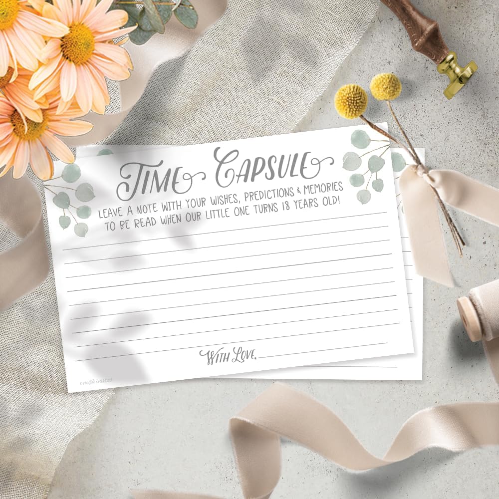 m&h invites Time Capsule Message Cards - 50 Count for Baby Shower or 1st Birthday Game Activity