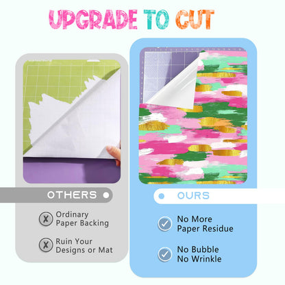 Tintnut Tie Dye Permanent Adhesive Vinyl - 12 Sheets 12''x10'' Colorful Brush Texture Self-Adhesive Vinyl for Cutting Machine, Waterproof Vinyl for DIY Personalized Gifts & Craft Projects