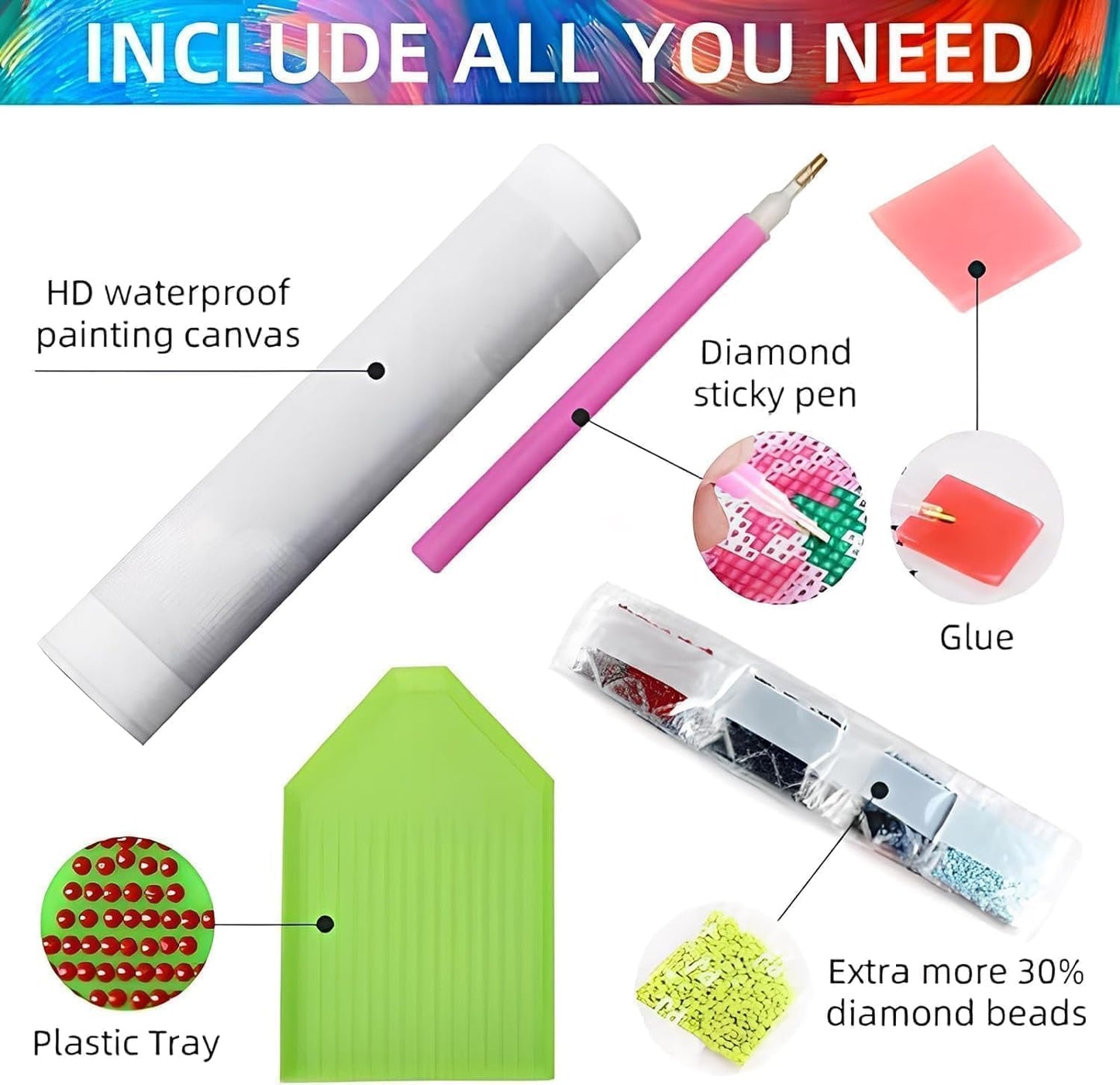 12 Pack Diamond Art Kits for Adults,5D Full Round Drill Princess Diamond Painting Kits for Adults Beginners,DIY Diamond Painting Gem Art Kits for Gifts Home Wall Decor 12x16inch