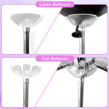 TEKXYZ Telescoping Balloon Stand Set of 2, 1.5ft to 7ft Free Adjustable Metal Balloon Column Stand for Party Decorations