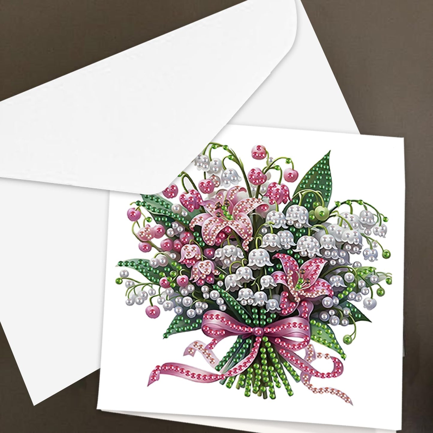 SHEGZHUC 6 Pack Diamond Painting Gift Card Diamond Art Kits for Adults Birthday Wedding Anniversary Greeting Get Well Congratulations Thank You Cards with Envelopes || Flowers in Vase Bouquets