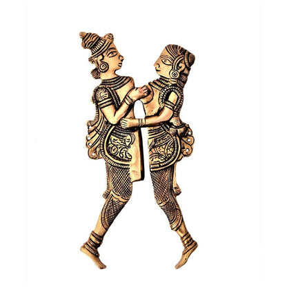 Purpledip Rare Collection Brass Nut Cracker Sarota 'Khajurao': Eternal Love Story of Radha-Krishna (11231)
